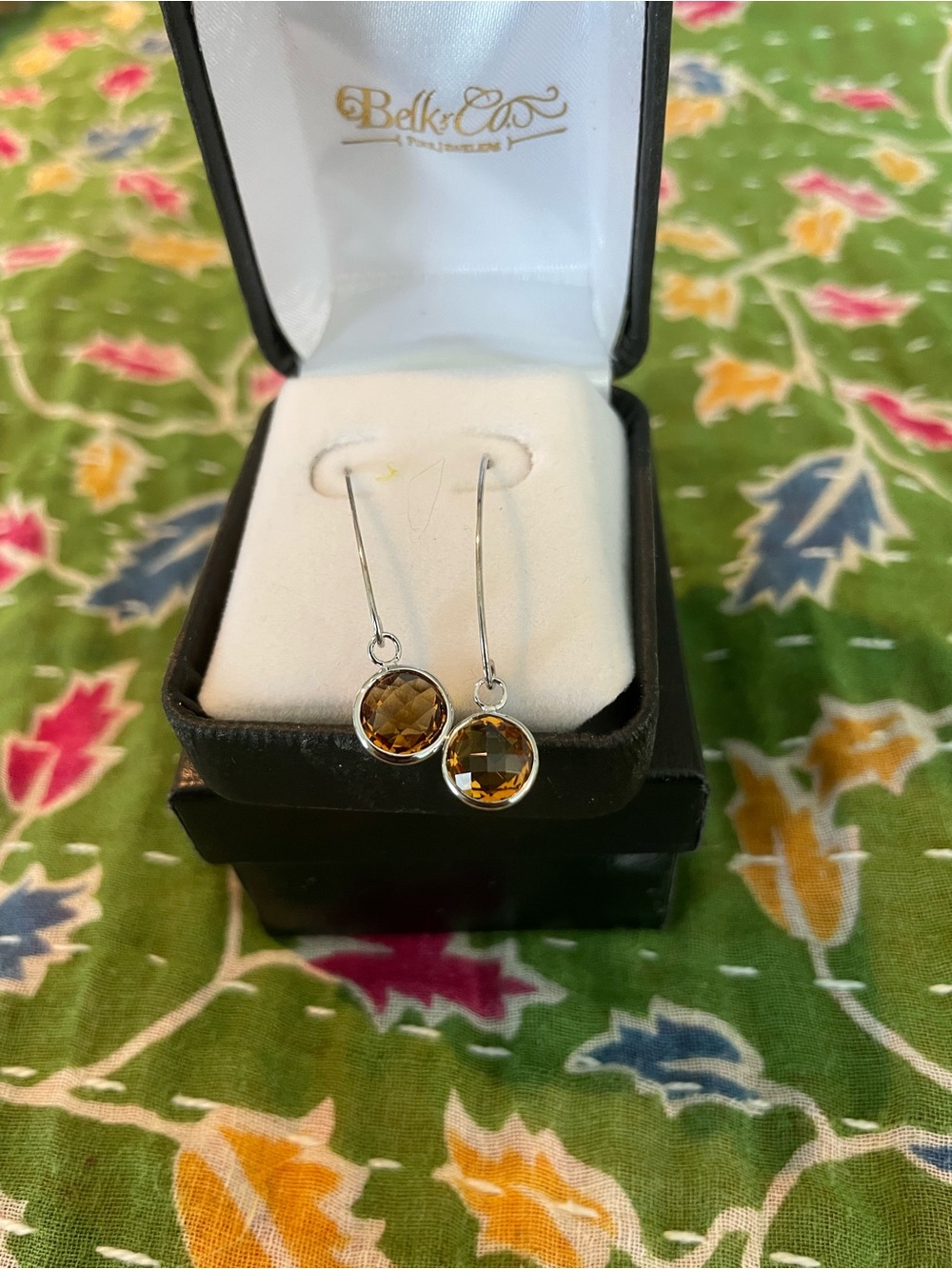 belk Honey Yellow Citrine Drop Earrings